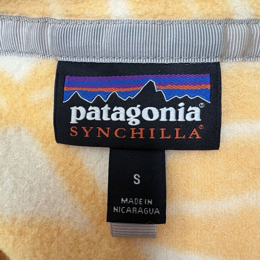 Patagonia Synchilla Snap-T Pullover Eucalyptus Fronds Vela Peach Yellow Women S - Picture 7 of 9